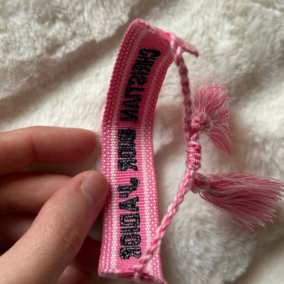 Christian Dior Woven Cotton J’Adior Friendship Adjustable Bracelet Pink OS - Picture 5 of 13